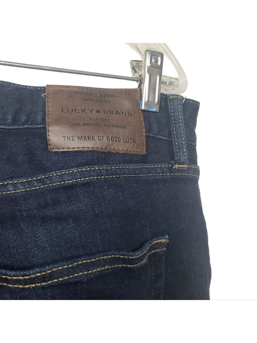 Lucky Brand 410 Athletic Slim Blue Denim Jeans 38x32 - Picture 6 of 11